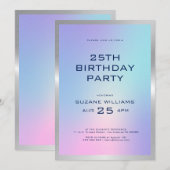 Happy Birthday Vorlage mit Ober und Silber (Vorne/Hinten)