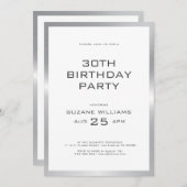 Happy Birthday Vorlage mit weiß und silber (Vorne/Hinten)