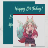 happy Birthday, VTuber, anime  Feiertagskarte (Vorne/Hinten)