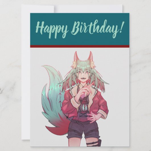 happy Birthday, VTuber, anime  Feiertagskarte (Vorderseite)