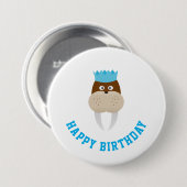 Happy Birthday Walrus Button (Vorne & Hinten)