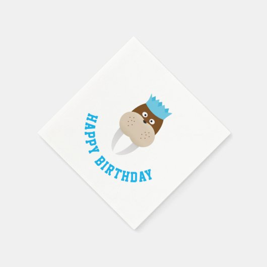 Happy Birthday Walrus Serviette (Ecke)