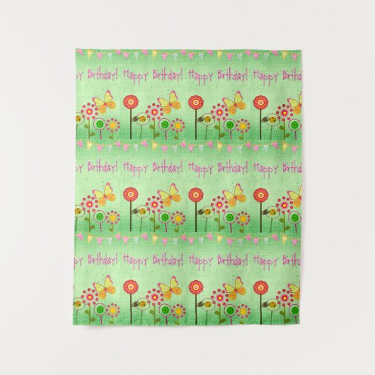 Happy Birthday Wandteppich (Vorderseite)