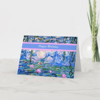 Happy Birthday, Water Lilies Template
