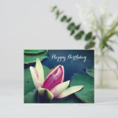 Happy Birthday Water Lilly Poscard Postkarte (Stehend Vorderseite)