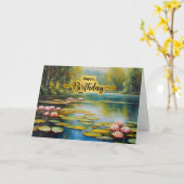 Happy Birthday Water Lily Pond, Forest, Nature  Karte (Gelbe Blume)