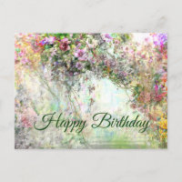 Happy Birthday Watercolor Abstrakte Blume