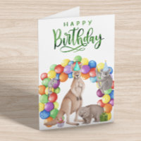 Happy Birthday Watercolor Australian Animals