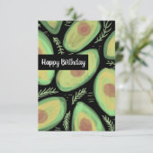 Happy Birthday Watercolor Avocados Karte (Stehend Vorderseite)