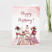 Happy Birthday Watercolor Boho Floral Karte (Vorderseite)