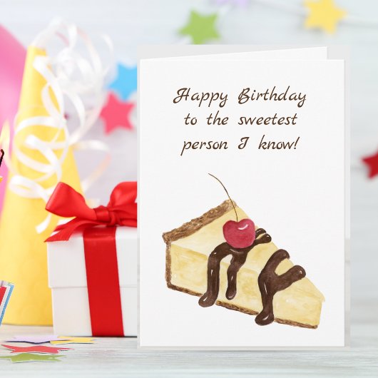Happy Birthday Watercolor Cheesecake Chocolate Karte