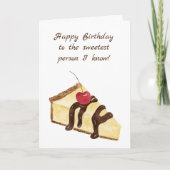 Happy Birthday Watercolor Cheesecake Chocolate Karte (Vorderseite)