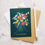 Happy Birthday Watercolor Floral Bouquet Karte<br><div class="desc">Lassen Sie sie sich von ihrem Geburtstag mit diesem wunderschönen handbemalten Blumenstrauß verzaubern.</div>