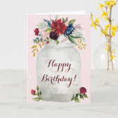 Happy Birthday Watercolor Floral Mason Jar Karte (Gelbe Blume)