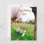 Happy Birthday Watercolor Garden Bench für ihn (Vorderseite)