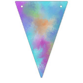 Happy Birthday Watercolor Holi Abstraction Wimpelkette (Erste Fahne)
