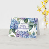 Happy Birthday Watercolor Hydrangea Blume Karte (Gelbe Blume)