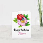 Happy Birthday Watercolor Karte (Vorderseite)