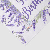 Happy Birthday Watercolor Lavender Blume Seidenpapier (Ausschnitt)