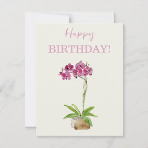 Happy Birthday Watercolor Moth Orchard
