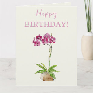 Happy Birthday Watercolor Moth Orchard Karte