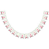 Happy Birthday Watercolor Pink Roses Wimpelkette (Alle)