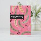 Happy Birthday Watercolor Plaintains Mangu Karte (Stehend Vorderseite)