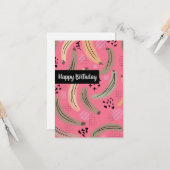 Happy Birthday Watercolor Plaintains Mangu Karte (Vorderseite/Rückseite Beispiel)