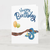 Happy Birthday Watercolor Schlange Reptile Karte (Vorderseite)