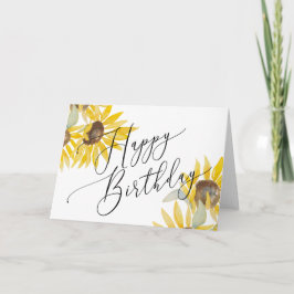 Happy Birthday Watercolor Sonnenblumenkarte Karte