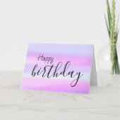 Happy Birthday Watercolor Wash Brush Script Karte (Vorderseite)