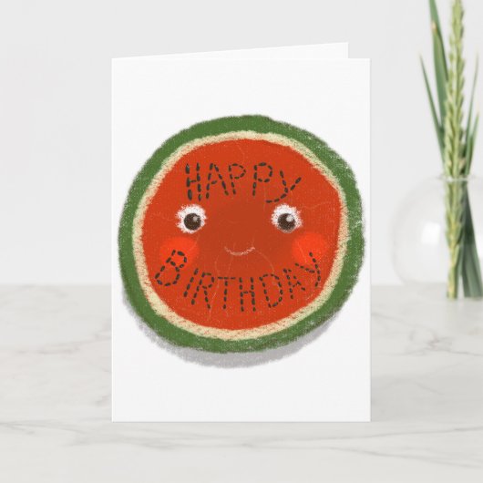 Happy Birthday Watermelon Karte (Vorderseite)
