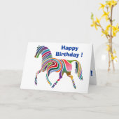 "HAPPY BIRTHDAY" WAVY RAINBOW HORSE KARTE (Gelbe Blume)