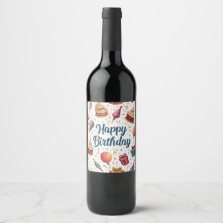Happy Birthday Wein Flasche Etikett mit Balloons u