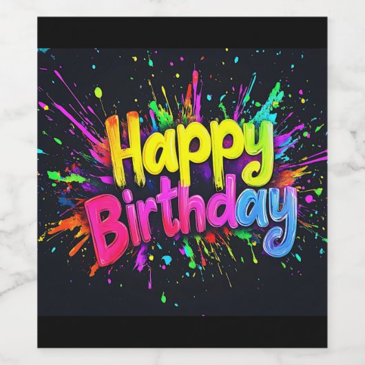 Happy Birthday Weinetikett (Einzelnes Label)