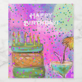 HAPPY BIRTHDAY WEINETIKETT (Einzelnes Label)