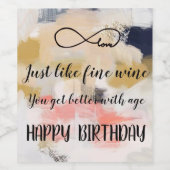 Happy Birthday Weinetikett (Einzelnes Label)