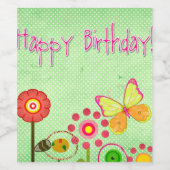 Happy Birthday Weinetikett (Einzelnes Label)