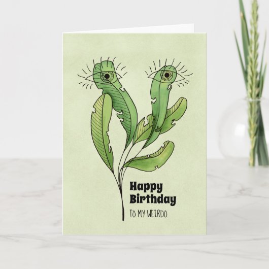 Happy Birthday weirdo botanisch Dankeskarte (Vorderseite)