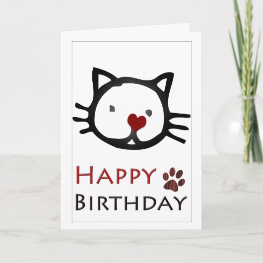 Happy Birthday Weiße Katzen Paws Karte (Vorderseite)