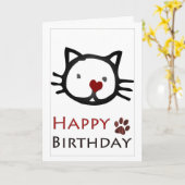 Happy Birthday Weiße Katzen Paws Karte (Gelbe Blume)