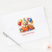 Happy Birthday Welpen Aufkleber (Umschlag)