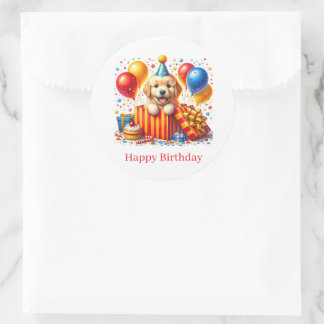 Happy Birthday Welpen Aufkleber
