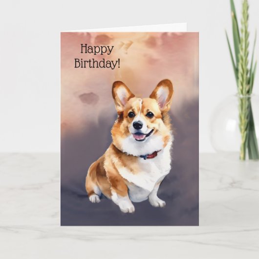 Happy Birthday Welsh Pembroke Corgi Dog Card Karte (Vorderseite)