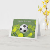 Happy Birthday Weltmeisterschaft Soccer Karte (Gelbe Blume)
