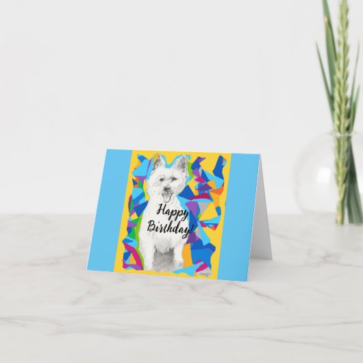 Happy Birthday West Highland Terrier Birthday Card Karte (Vorderseite)