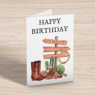 Happy Birthday Western Cowboy Boots Karte