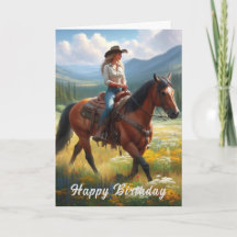 Happy Birthday Western Cowgirl Grußkarte