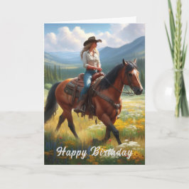 Happy Birthday Western Cowgirl Grußkarte Karte