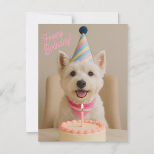 Happy Birthday Westie Birthday Card Postkarte